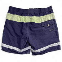 Ralph Lauren Polo Navy and Green Striped Swim Trunks Shorts (2XL)