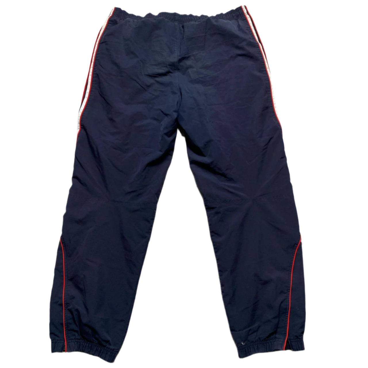 Adidas Navy Red and White Y2K Shell Nylon Trackpant Bottoms (XL)