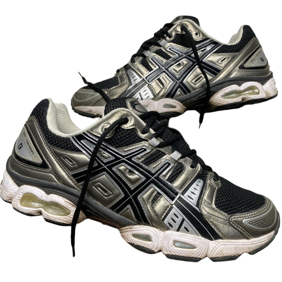 ASICS Gel Nimbus 9 trainers black and silver (UK 9.5)