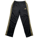 Adidas Black and Gold Stripe Trackpant Bottoms (L)