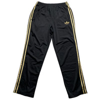 Adidas Black and Gold Stripe Trackpant Bottoms (L)