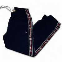 Champion Navy and White Shell Trackpant Bottoms