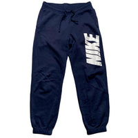 Nike Club Big Spellout Joggers Navy and White (S)