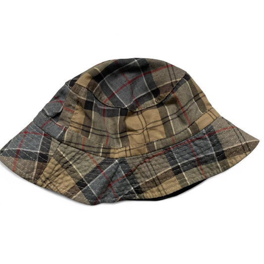 Barbour Nova Check Bucket Hat Khaki and Cream
