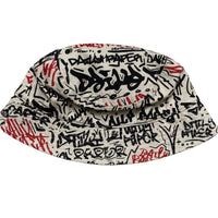 Daily Paper White Black and Red Graffiti Bucket Hat