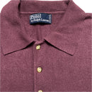 Ralph Lauren Polo Burgundy and Purple Pony Vintage Marino Wool Polo Shirt (XL)