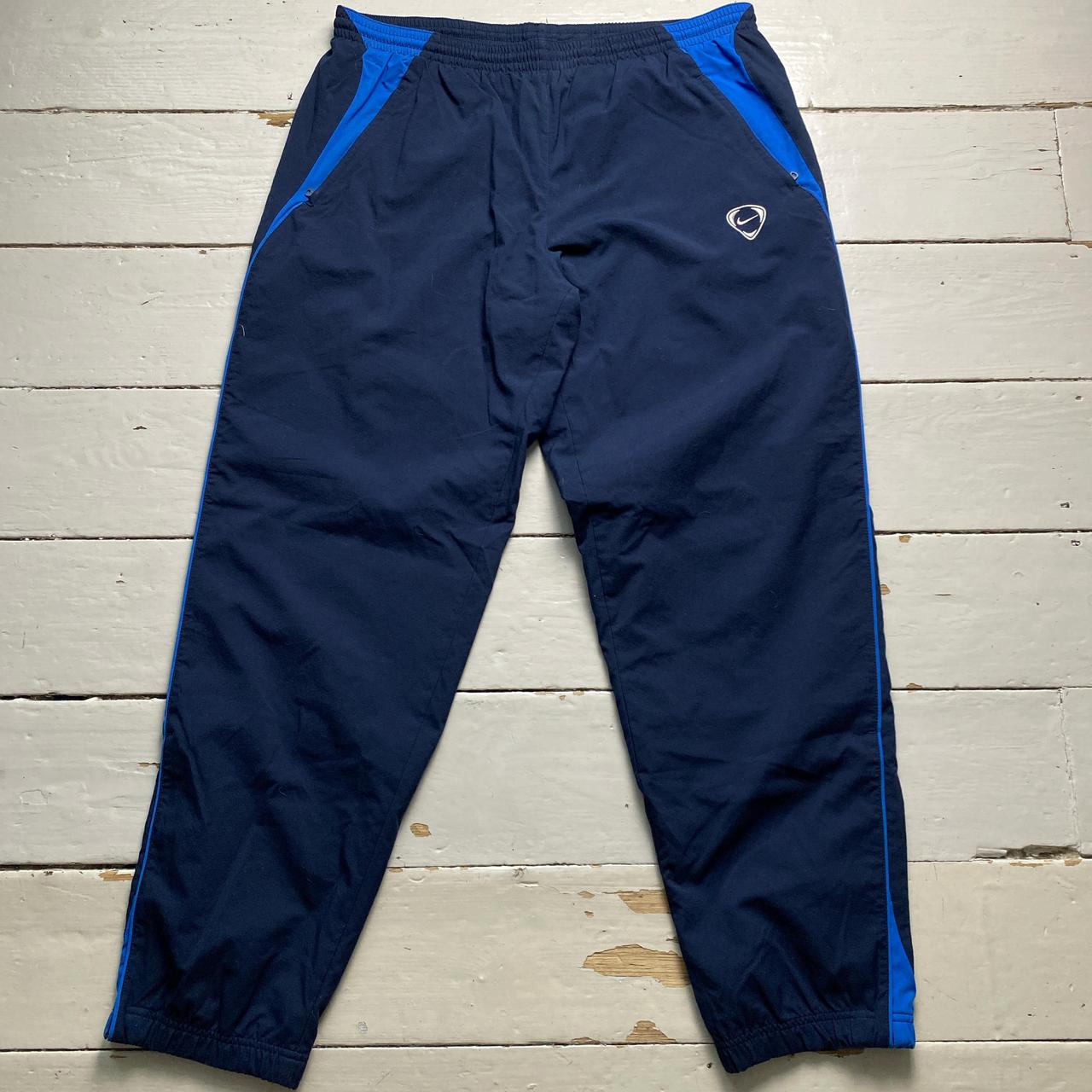 Nike Total 90 Vintage Navy and Blue White Swoosh Baggy Shell Trackpant Bottoms