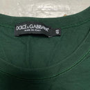 Dolce and Gabbana Plaque Reverse Weave Green T Shirt (M)