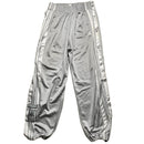 Adidas Essentials Popper Grey Silver and White Stripe Trackpant Bottoms (L)