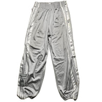 Adidas Essentials Popper Grey Silver and White Stripe Trackpant Bottoms (L)