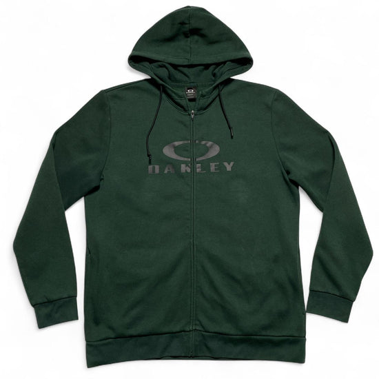 Oakley Green and Black Zip Hoodie (XL)