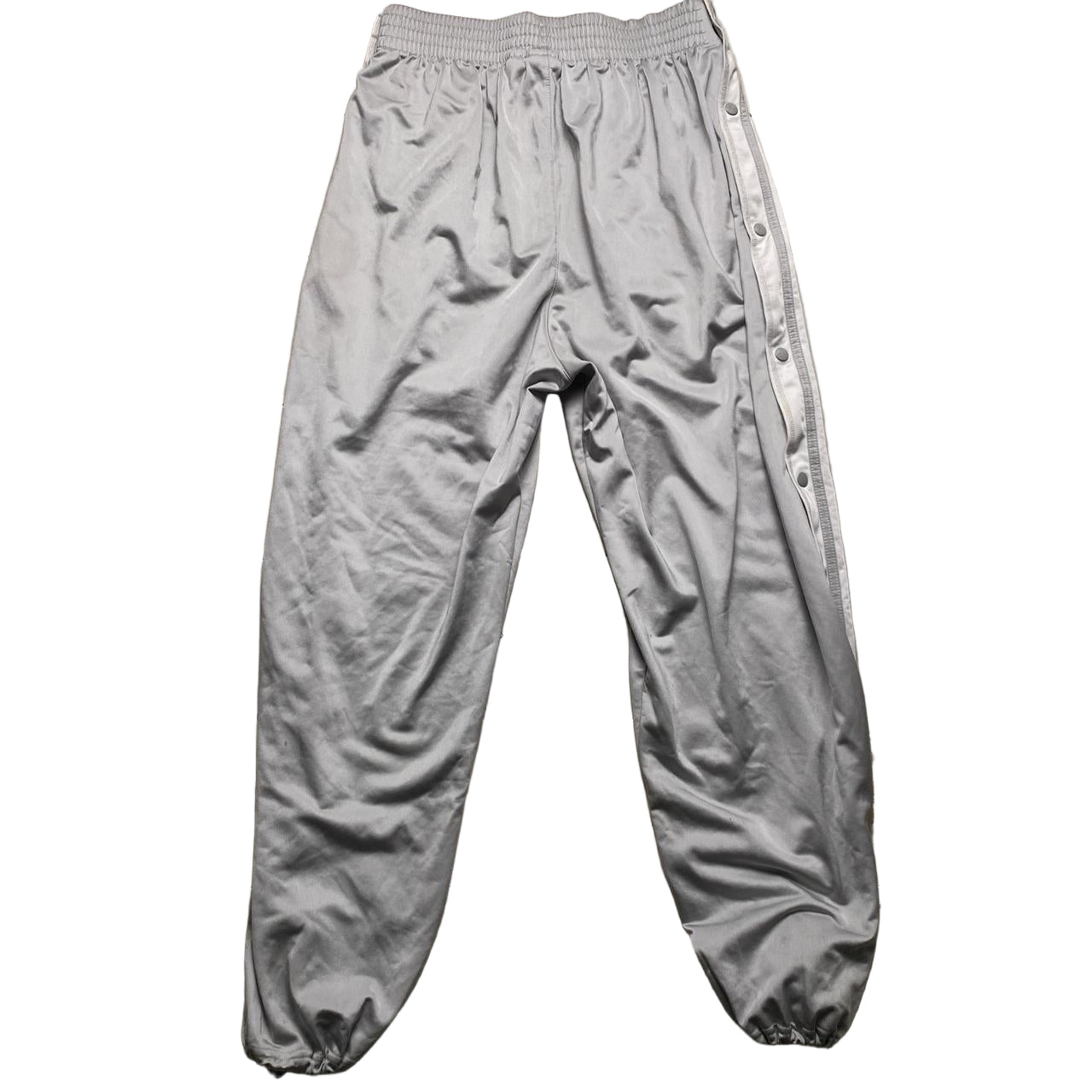 Adidas Essentials Popper Grey Silver and White Stripe Trackpant Bottoms (L)