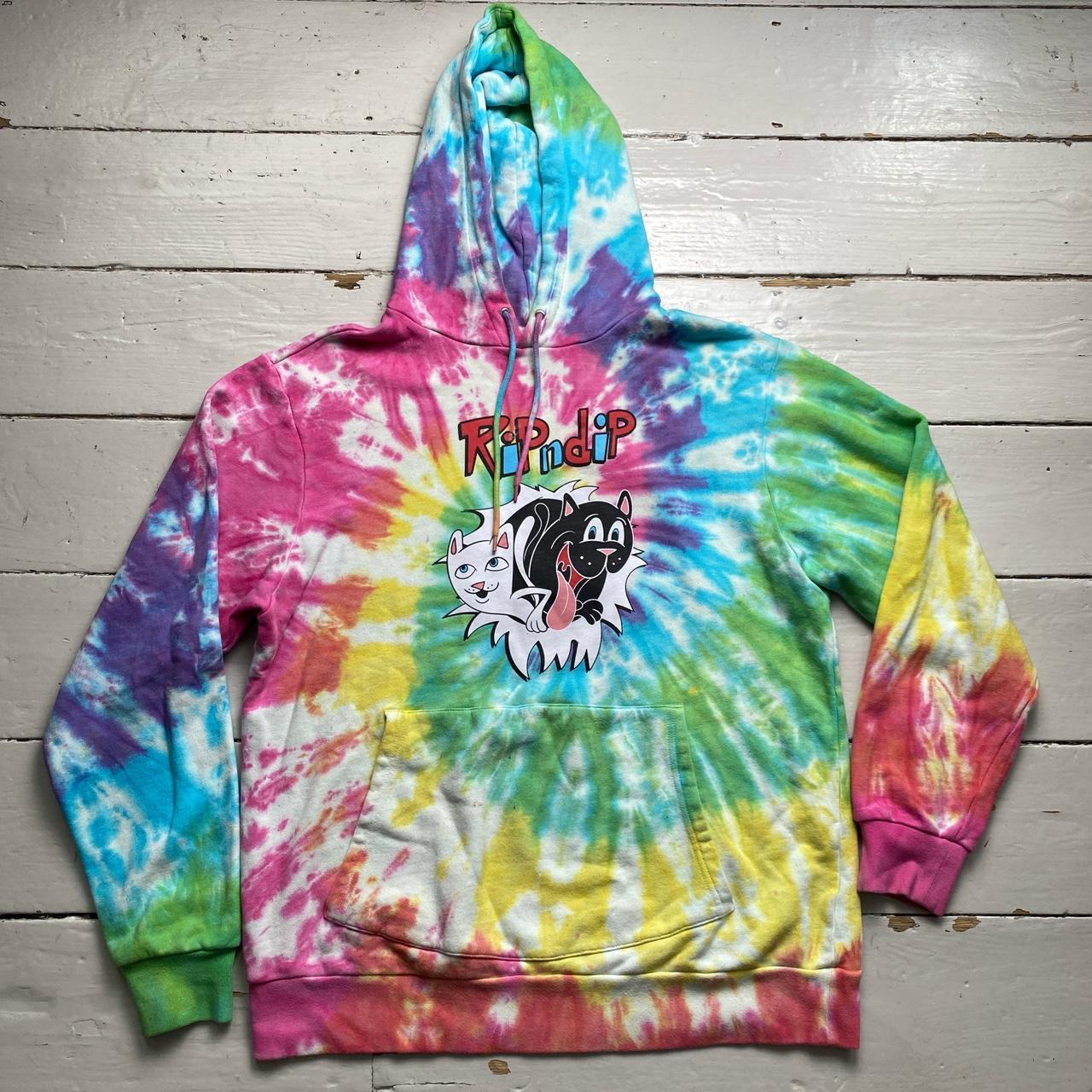 Rip n Dip Tie Dye Rainbow Must Be Nice Cats Hoodie