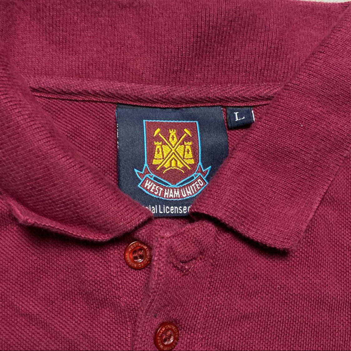 West Ham United Vintage Football Club Clarinet and Blue Polo Shirt (L)
