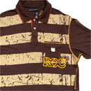 Rocawear Brown Cream and Yellow Polo Shirt (M)