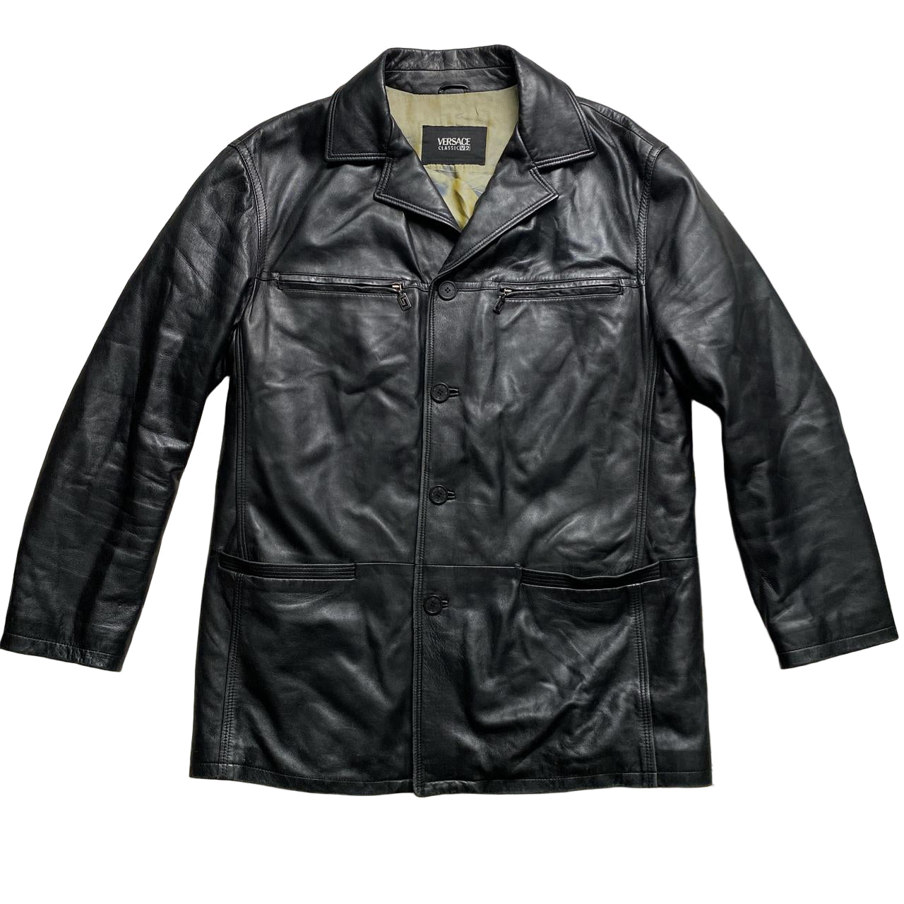 Versace Classic V2 Vintage Soft Leather Long Coat (L)