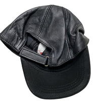 Ferrari Vintage Leather Racing Cap Black Yellow and Red