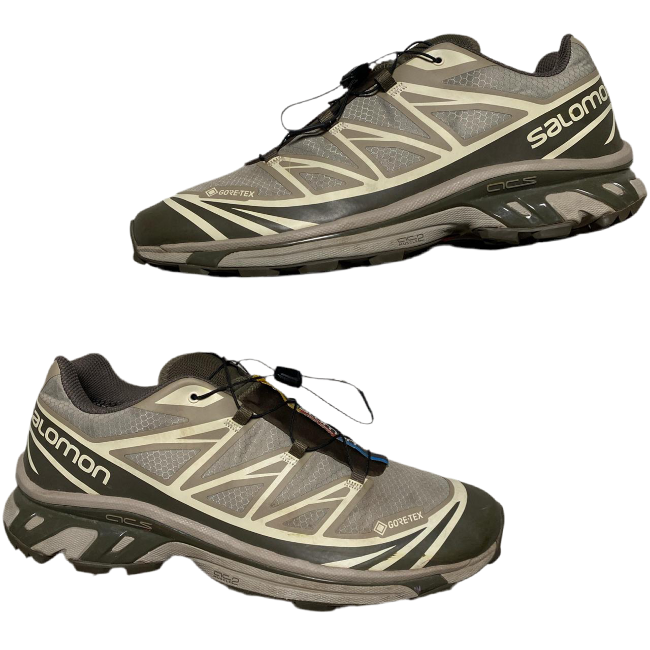 Salomon XT6 Goretex Khaki Brown Trainers (UK 12)