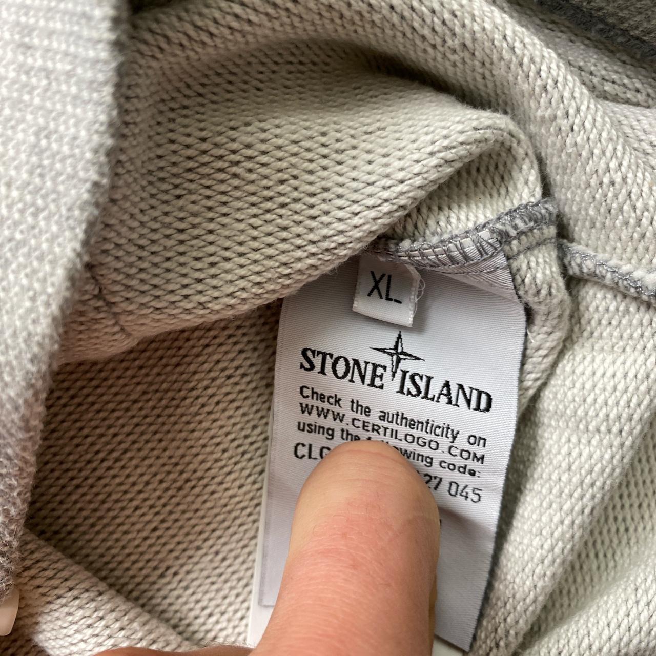 Stone Island Grey and White Light Hoodie