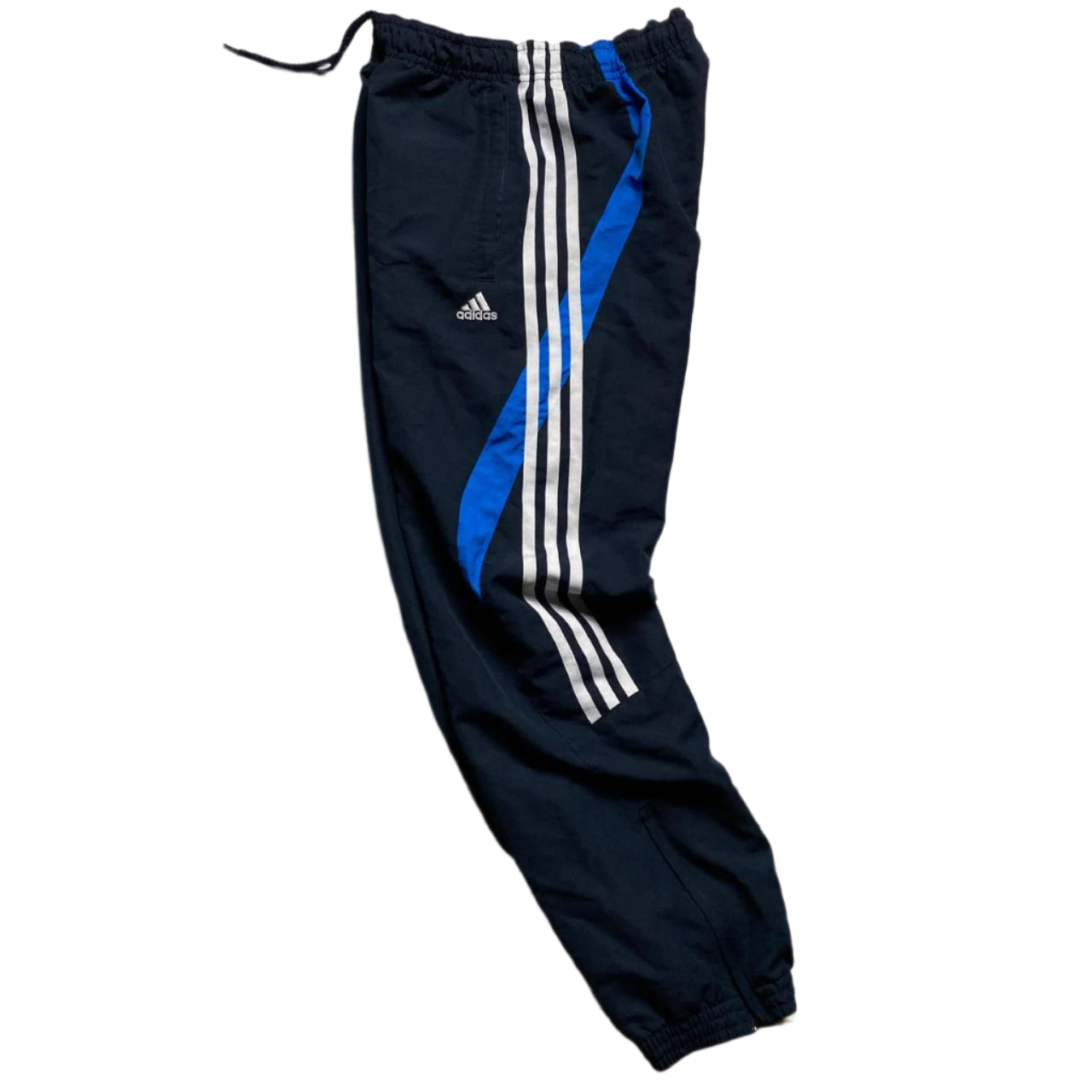 Adidas Shell Trackpant Bottoms Navy Blue and White (S)