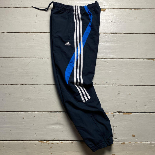 Adidas Shell Trackpant Bottoms Navy Blue and White