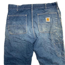 Carhartt Vintage Red Fleece Lined Baggy Blue Carpenter Cargo Jeans (34W)