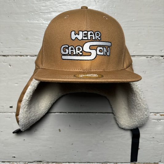 Swoosh Sand Brown Dog Ear Trapper Hat