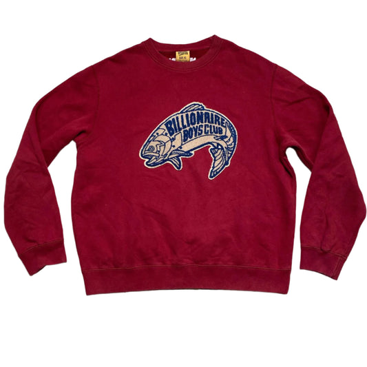 Billionaire Boys Club Burgundy and White Fish Towelling Jumper (XL)
