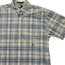 Tommy Hilfiger Blue and White Plaid Short Sleeve Shirt (XL)