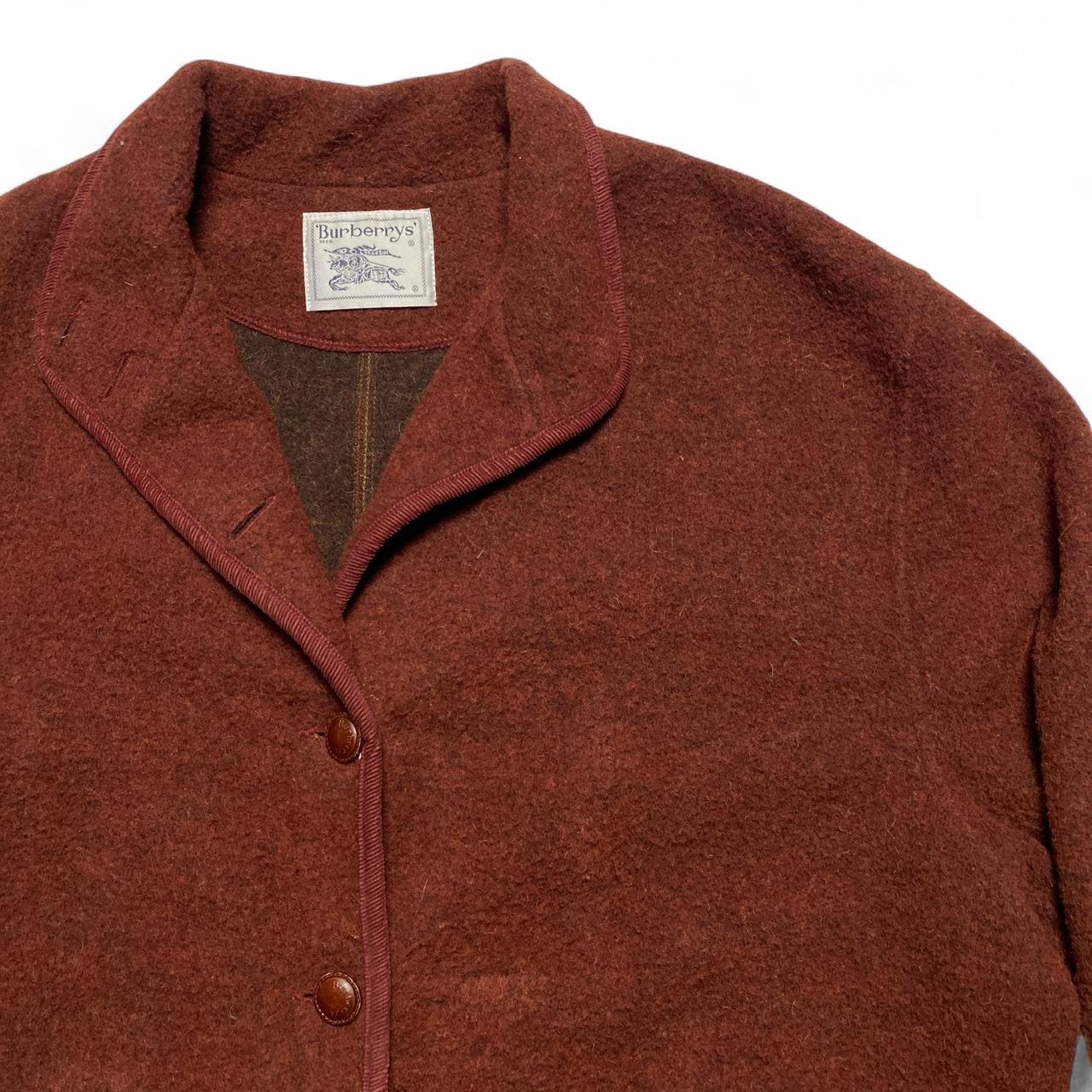 Burberry Burgundy Red Lana Alpaca Wool Womens Coat (M)