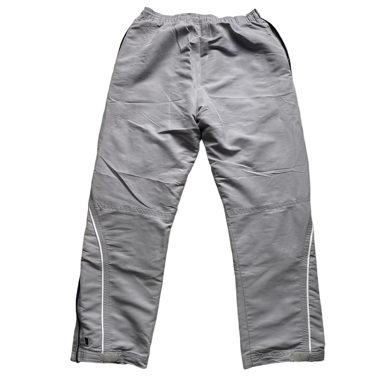 Reebok Vintage Shell Baggy Trackpant Bottoms Silver Navy and White (M)