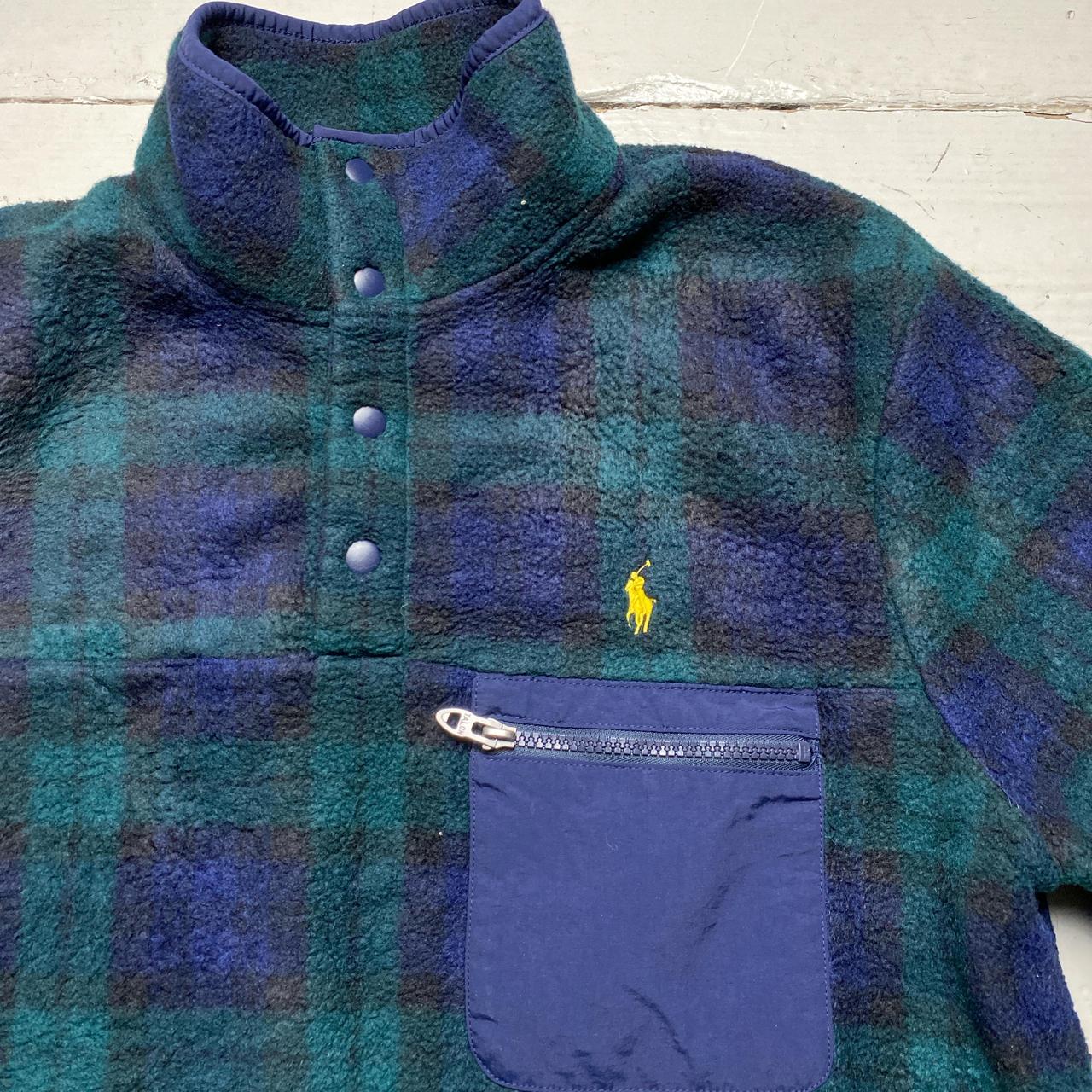 Polo Ralph Lauren Plaid Fleece Quarter Button Up Jumper