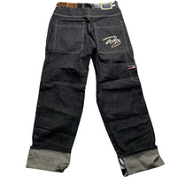Raw Blue Full Denim Giraffe and Zebra Wildlife Jeans Set (L)