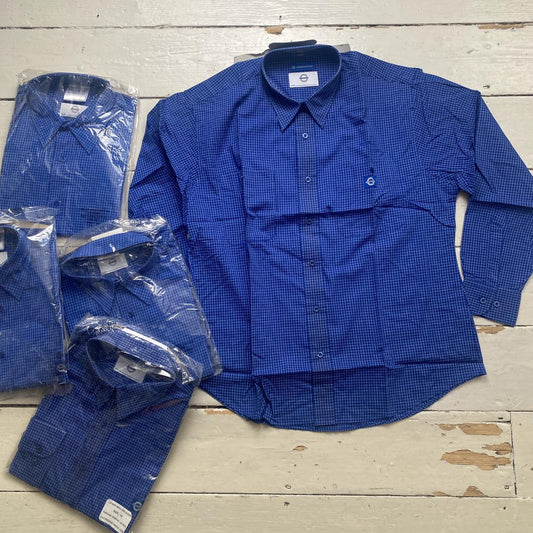 London Underground Vintage 80’s 90’s Blue and White Grid Shirts