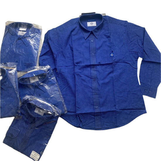 Workwear Vintage 80’s 90’s Blue and White Grid Shirts (L)