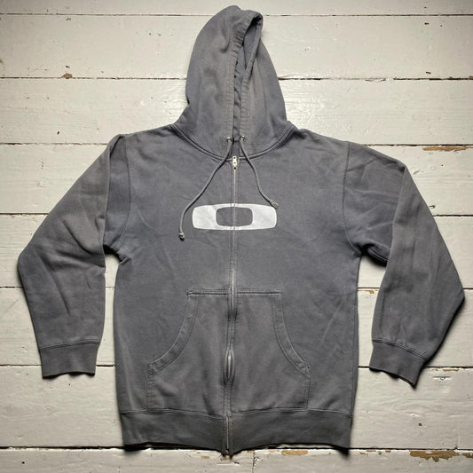 Oakley Vintage Grey and White Hoodie