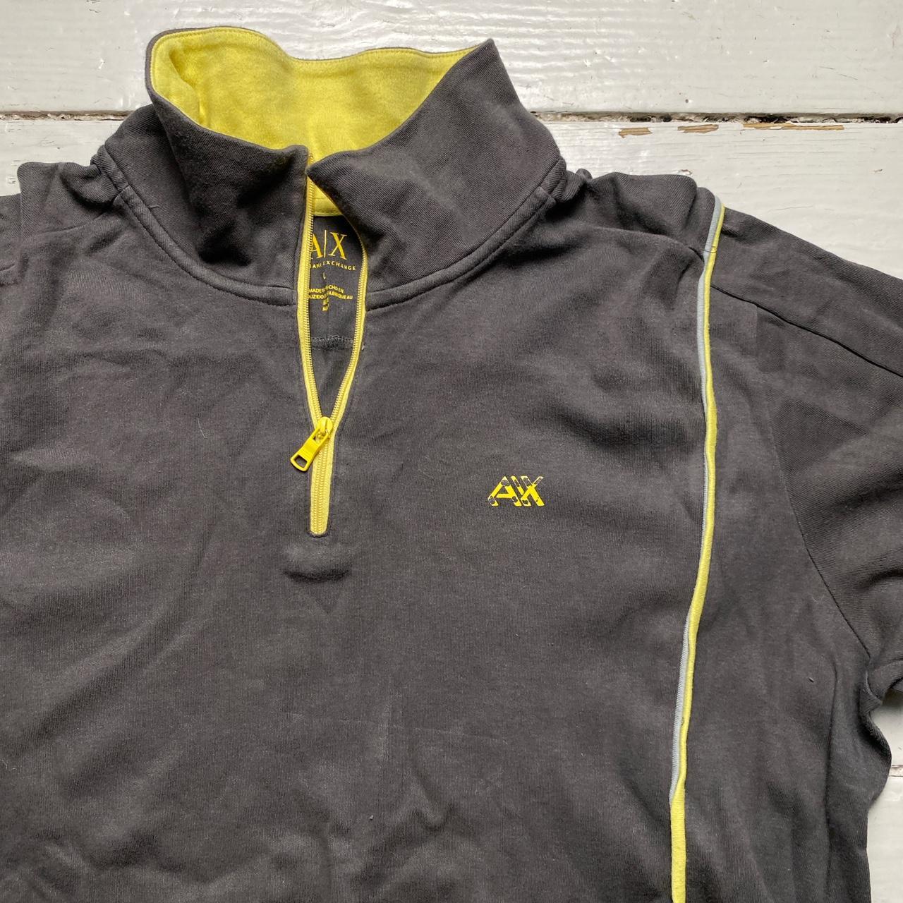 Armani Exchange Grey and Yellow Zip Jumper