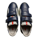 Prada Americas Cup Navy and Silver Strap Kids Shoes (UK 11.5)