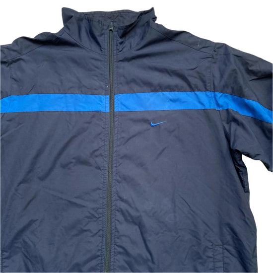 Nike Vintage Y2K Navy and Blue Shell Tracksuit Jacket (XL)