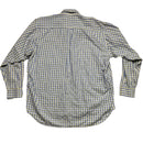 Thomas Burberry Long Sleeve Striped Checked Shirt White Blue and Yellow (L)