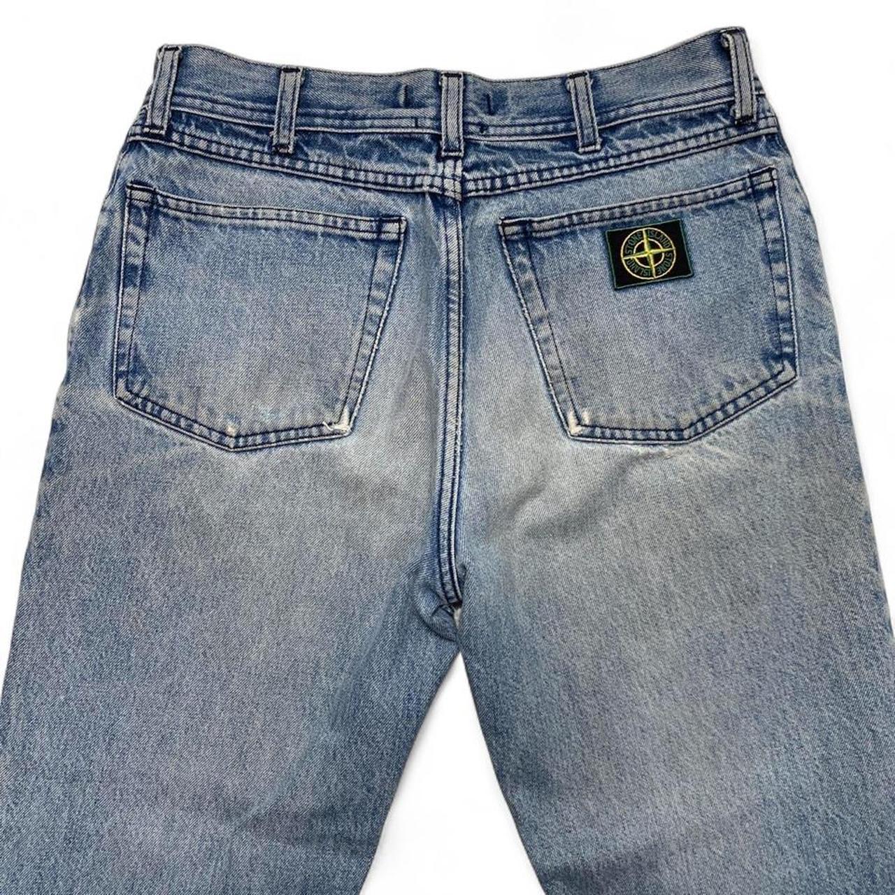 Stone Island Light Blue Vintage 90’s Square Patch Jeans (30W)