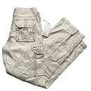 True Religion Baggy Cream and Brown Embroidery Cargo Trousers (28W)