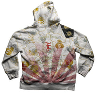 Enjean Vintage y2k Diamante Rhinestone Graphic Prints White Hoodie (M)