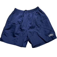 Umbro Vintage Navy and White Shell Shorts (M)