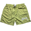 Stussy Lime Green and White Swim Shorts (XL)