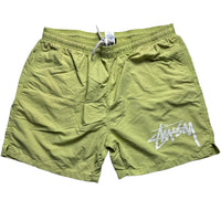 Stussy Lime Green and White Swim Shorts (XL)