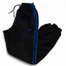 Adidas Black and Blue y2k Shell Trackpant Bottoms (M)