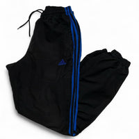Adidas Black and Blue y2k Shell Trackpant Bottoms (M)