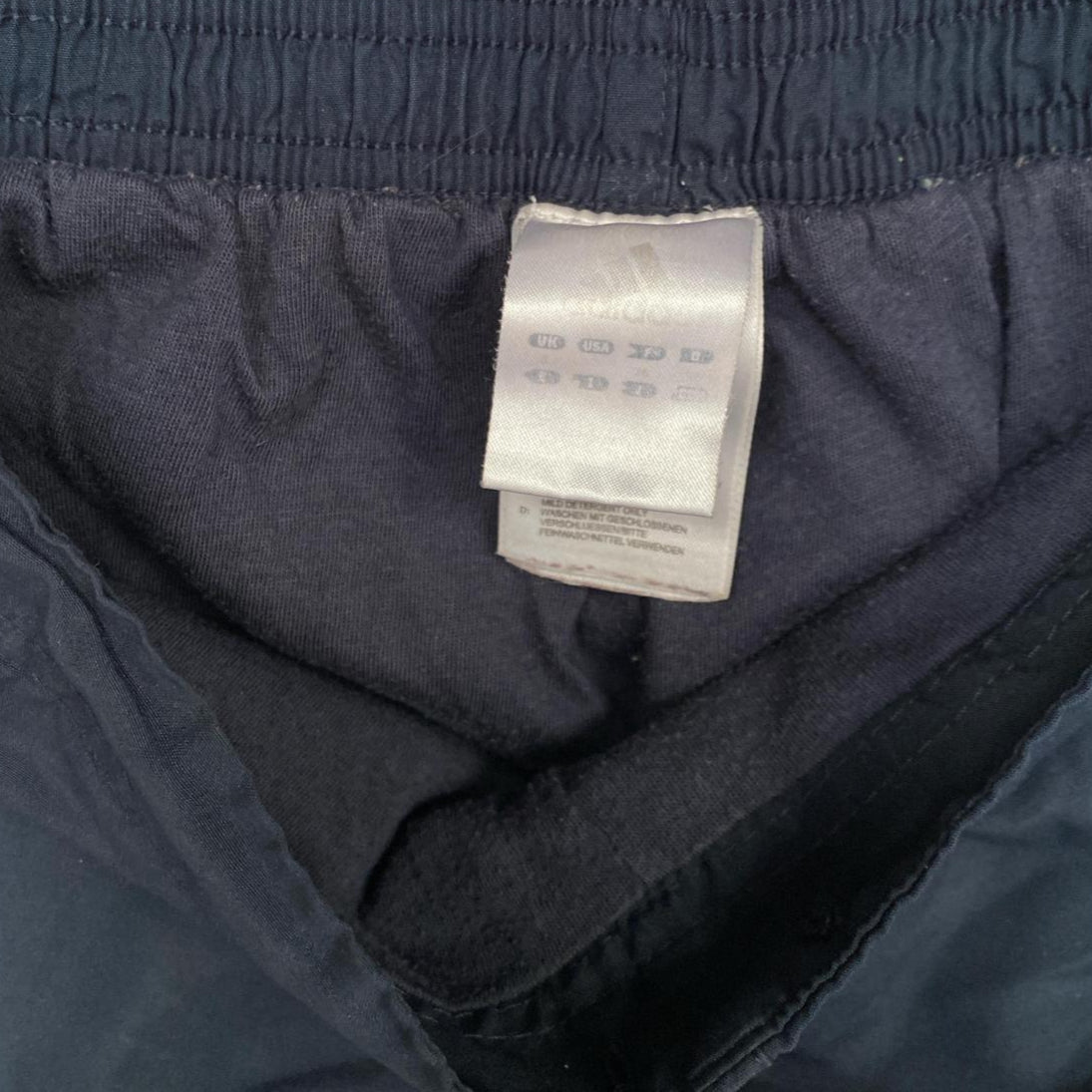 Adidas Navy and White Shell Trackpant Bottoms (S)