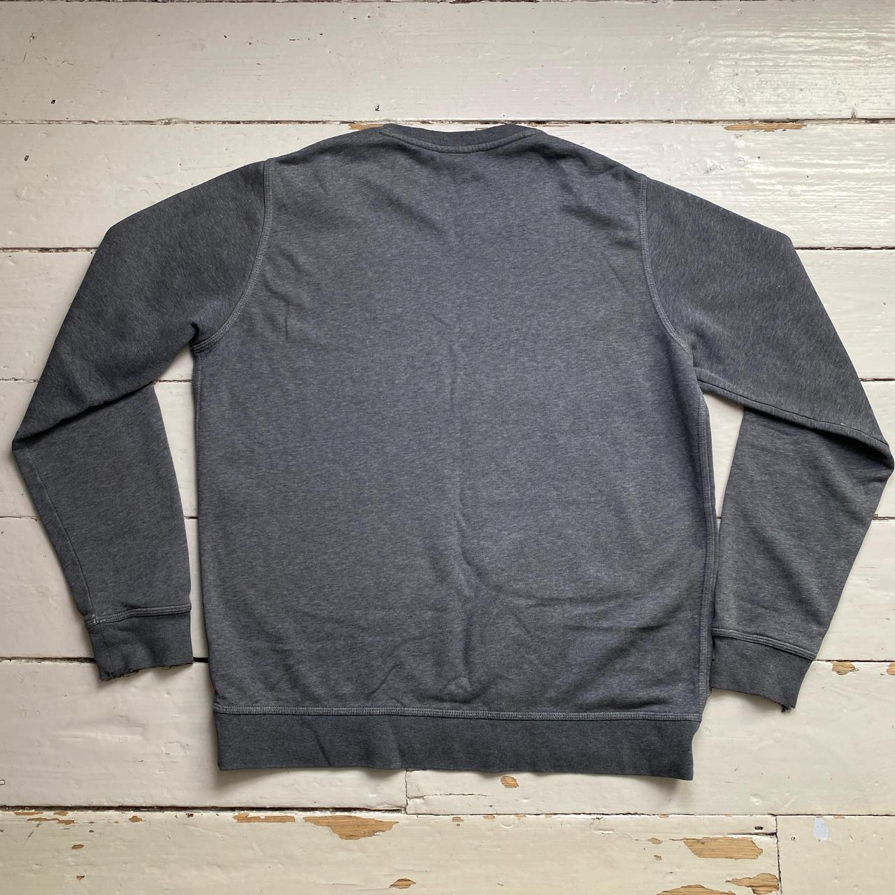 Nike Grey and White Swoosh Jumper